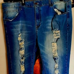 Plus size Skinny ripped Jeans 22